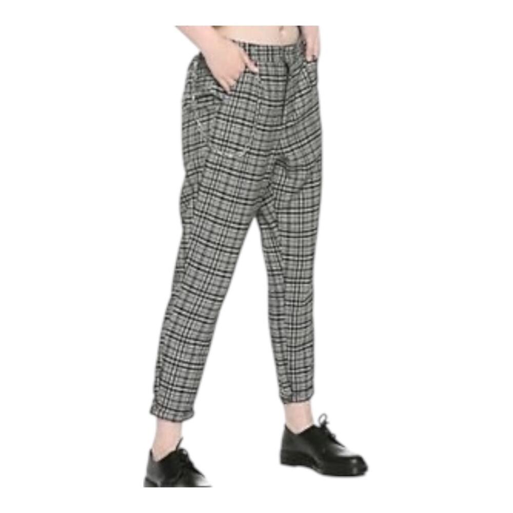 Hot Topic Grey Plaid Pants With Detachable Chain S